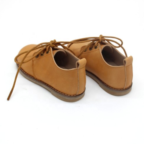 2023 hard sole oil waxed leather kids oxford shoes ized