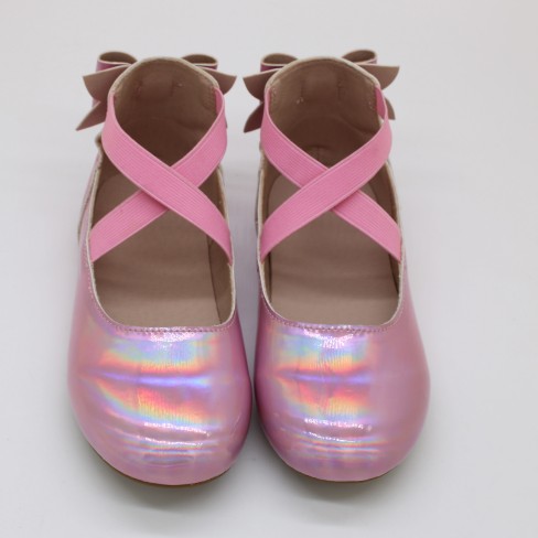 2023  ballet flats shinny kids sweet girl shoes with bow