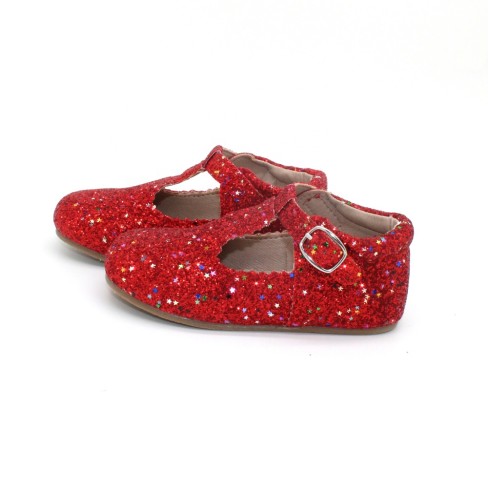 2023  Christmas holiday girls kids bridal shoes red glitter