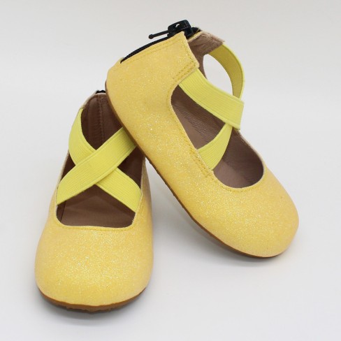 2023 hot sale  non color glitter leather baby kids flat shoes
