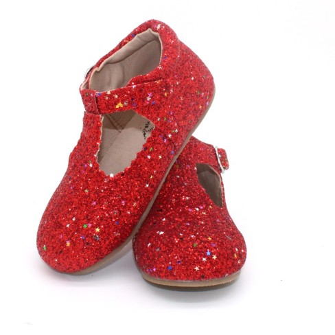 2023  Christmas holiday girls kids bridal shoes red glitter