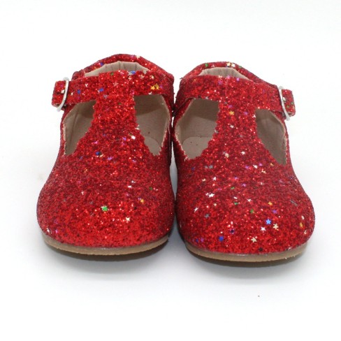 2023  Christmas holiday girls kids bridal shoes red glitter