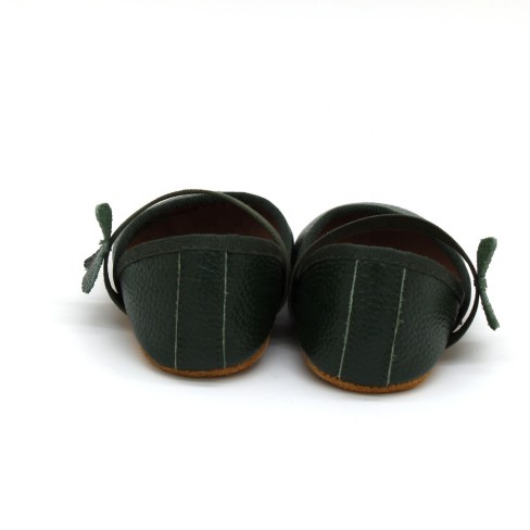 girls green leather infant and toddler shoes soft sole