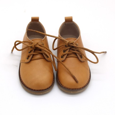 2023 hard sole oil waxed leather kids oxford shoes ized