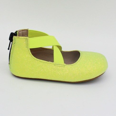 2023  candy color glitter leather flat shoes kids