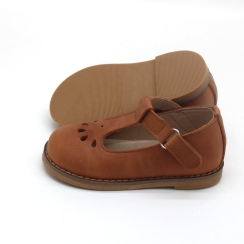 2023 ized oil waxed leather kids girls' summer shoes