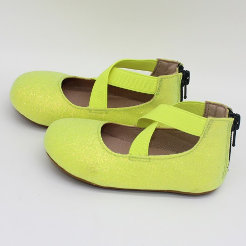 2023  candy color glitter leather flat shoes kids