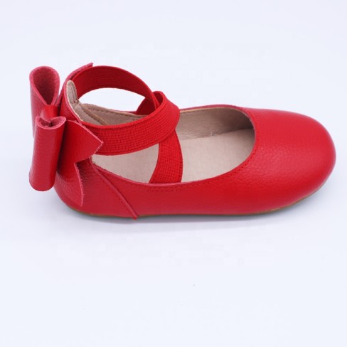 2023  baby girls red leather party kids bow shoes