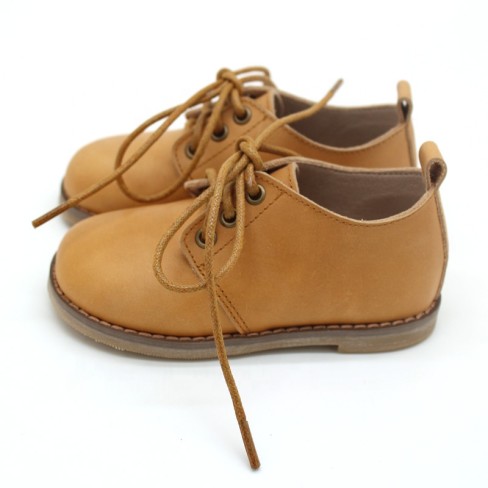 2023 hard sole oil waxed leather kids oxford shoes ized