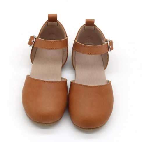  ized oil waxed leather brown toddler girl sandals