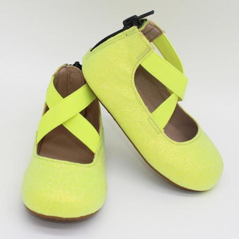 2023 hot sale  non color glitter leather baby kids flat shoes