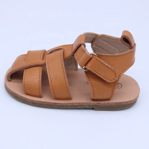 2023  brown leather baby boy sandals shoes kids