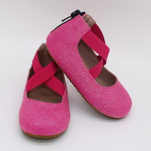 2023 hot sale  non color glitter leather baby kids flat shoes