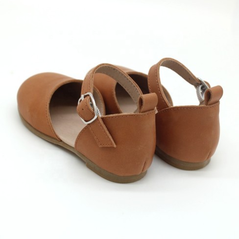  ized oil waxed leather brown toddler girl sandals