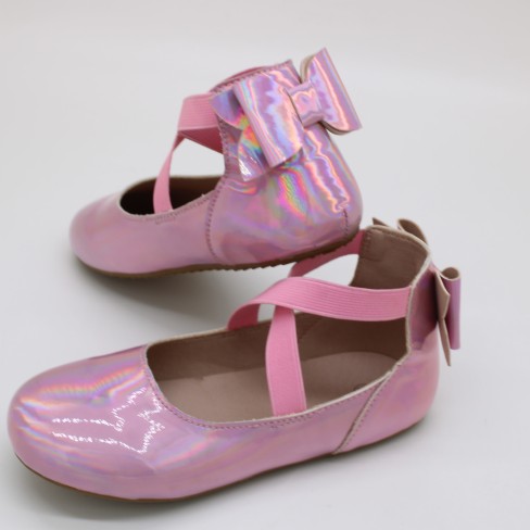 2023  ballet flats shinny kids sweet girl shoes with bow