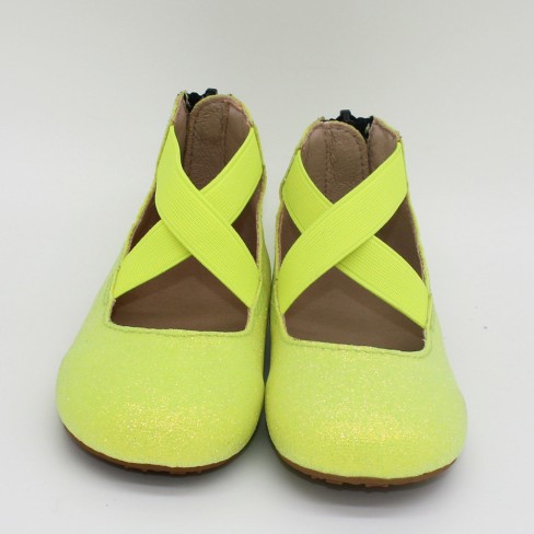 2023  candy color glitter leather flat shoes kids