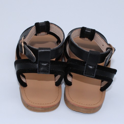  ized black genuine leather children shoe and sandals