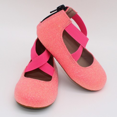 2023  candy color glitter leather flat shoes kids
