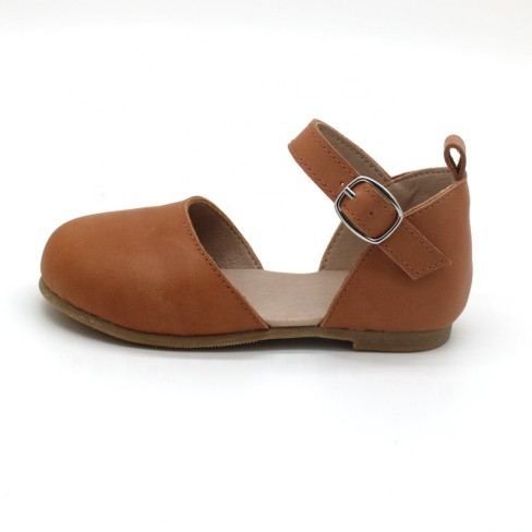  ized oil waxed leather brown toddler girl sandals
