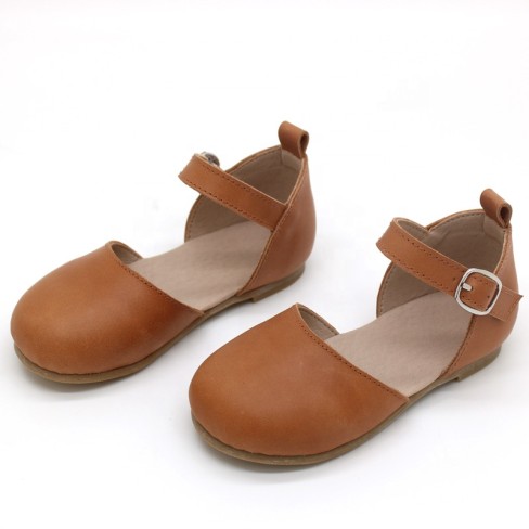  ized oil waxed leather brown toddler girl sandals