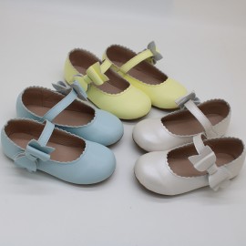 2023 bow leather shoes for kids girl 1 to 5 years old for boutique
