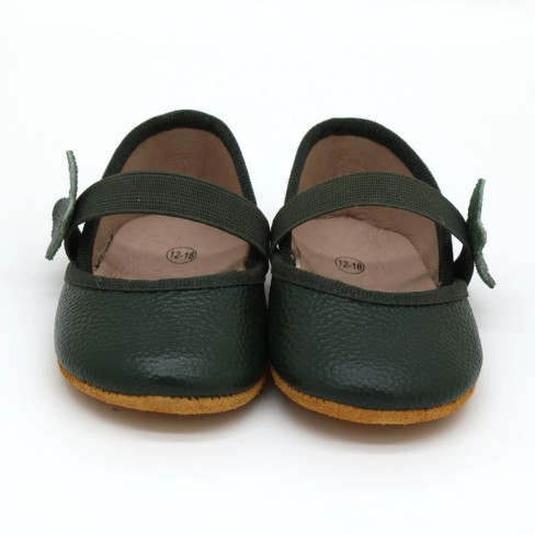 girls green leather infant and toddler shoes soft sole