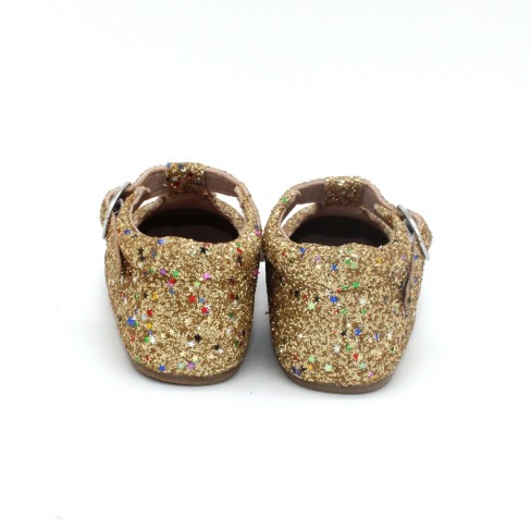 2023  gold glitter holiday girls kids tbar zapato de bebe