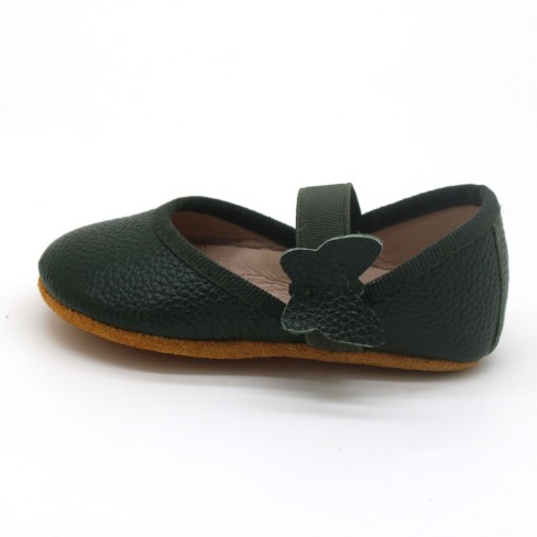 girls green leather infant and toddler shoes soft sole