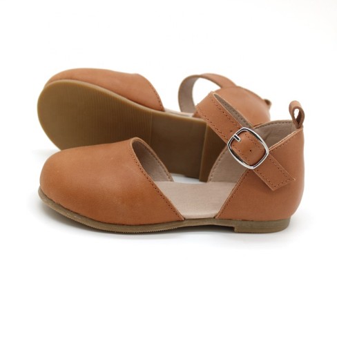  ized oil waxed leather brown toddler girl sandals