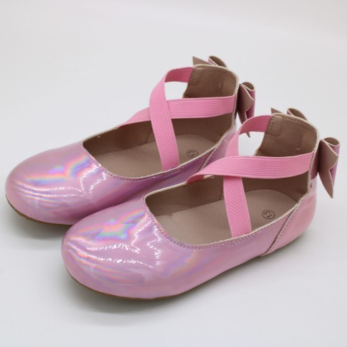2023  ballet flats shinny kids sweet girl shoes with bow