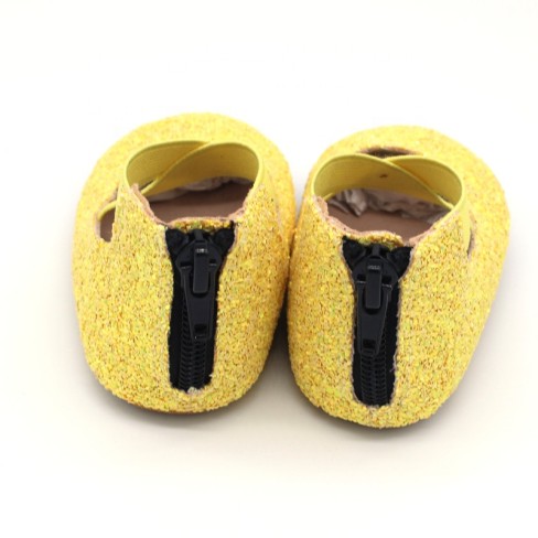 2023  yellow glitter cheap ballet flats for baby girls